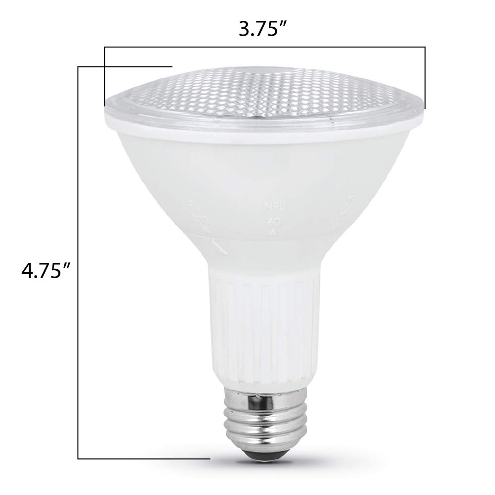 Feit Electric PAR30L 75W Equivalent LED Light Bulb, Dimmable, 5000K Daylight, 750 Lumens, 8 Year Lifetime, E26 Base, CRI 90, UL/CUL Listed, Long Beam Choice Reflector - PAR30L/ADJ/950CA