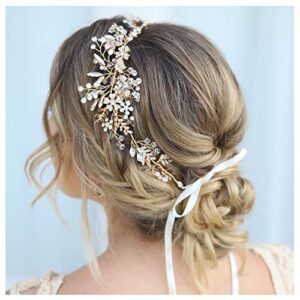 sweetv gold rhinestone wedding headband handmade hair band bridal headpiece hair accessories for brides bridesmaid