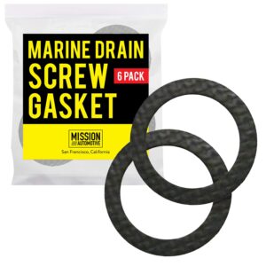 Mission Automotive 6-Pack Marine Drain Screw Gasket - Compatible with Most Lower Units and Seawater Pumps - Comparable to Sierra International (TM) 18-2945-9