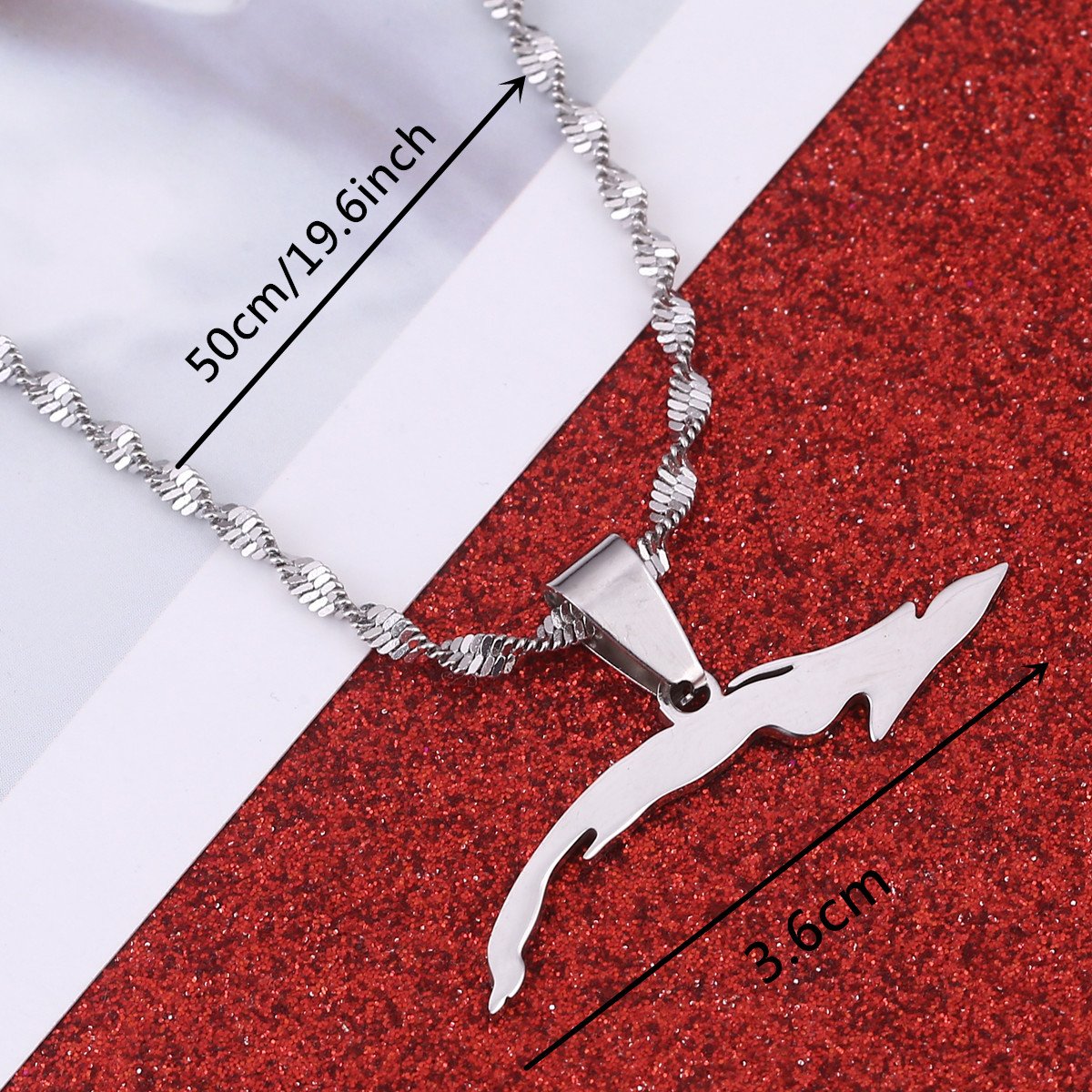 Stainless Steel Cuba Map Necklace for Women Charm Cuban Pendant Jewelry Chain