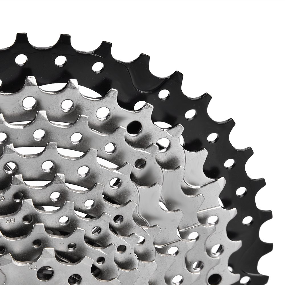 VGEBY Bike Cassette, Freewheel 10 Speed Mountain Bike Sprocket 11-42T Wide Ratio Cassette with Wrench and Screw and Spare Parts Bike Cassette 10 Baofeng Bike Cassette