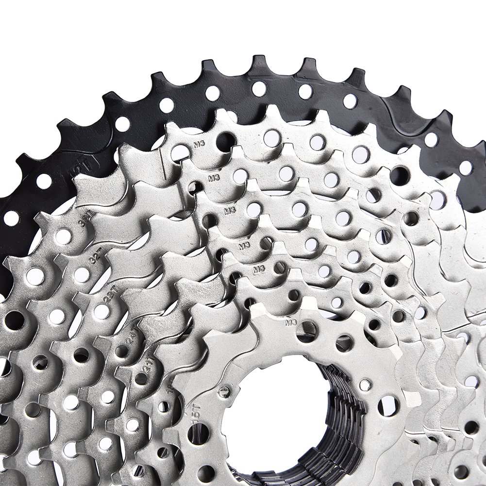 VGEBY Bike Cassette, Freewheel 10 Speed Mountain Bike Sprocket 11-42T Wide Ratio Cassette with Wrench and Screw and Spare Parts Bike Cassette 10 Baofeng Bike Cassette