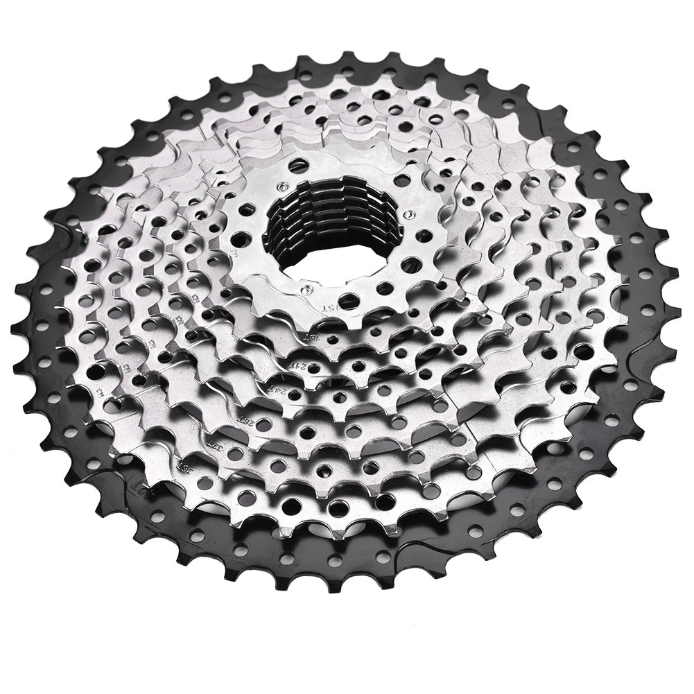 VGEBY Bike Cassette, Freewheel 10 Speed Mountain Bike Sprocket 11-42T Wide Ratio Cassette with Wrench and Screw and Spare Parts Bike Cassette 10 Baofeng Bike Cassette