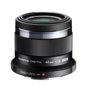 Olympus M.Zuiko Digital 45mm F1.8 Lens, for Micro Four Thirds Cameras (Black) (Renewed)