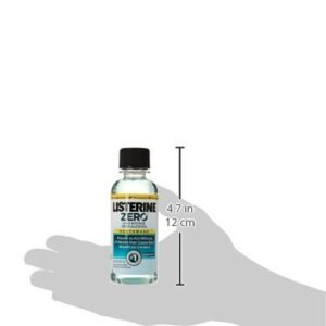 Listerine Cool Mint Zero Alcohol Mouthwash, Travel Size 3.2 Ounces (95ml) - Pack of 2