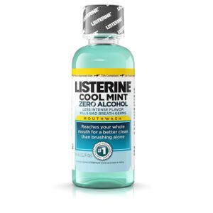 Listerine Cool Mint Zero Alcohol Mouthwash, Travel Size 3.2 Ounces (95ml) - Pack of 2