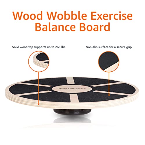 Amazon Basics Wood Wobble Balance Trainer Board, Black