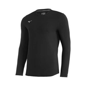 Mizuno Comp Diamond Long sleeve Crew, Black, Large