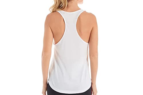 adidas Women's Essentials Linear Loose Tank Top, White/Black, Small