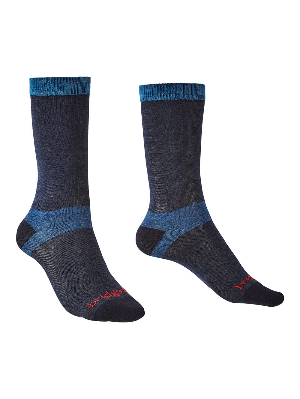 Bridgedale Women's Coolmax Base Layer Liner Socks - 2 Pack, Navy, Small