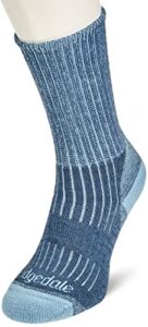 bridgedale women's hike midweight boot height- merino comfort socks, blue, small