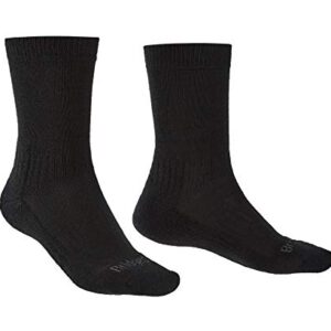 Bridgedale Men's Lightweight Boot Height - Merino Endurance Socks, Black, Large