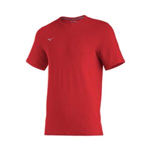 mizuno comp diamond sleeve crew, red, large