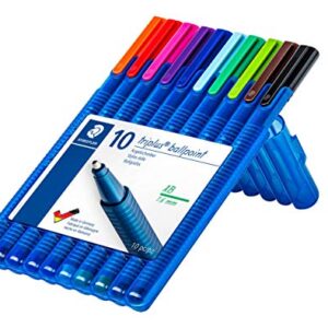 STAEDTLER 437 XBSB10 Triplus Ballpoint Pen - Multi-Colour (Pack of 10)