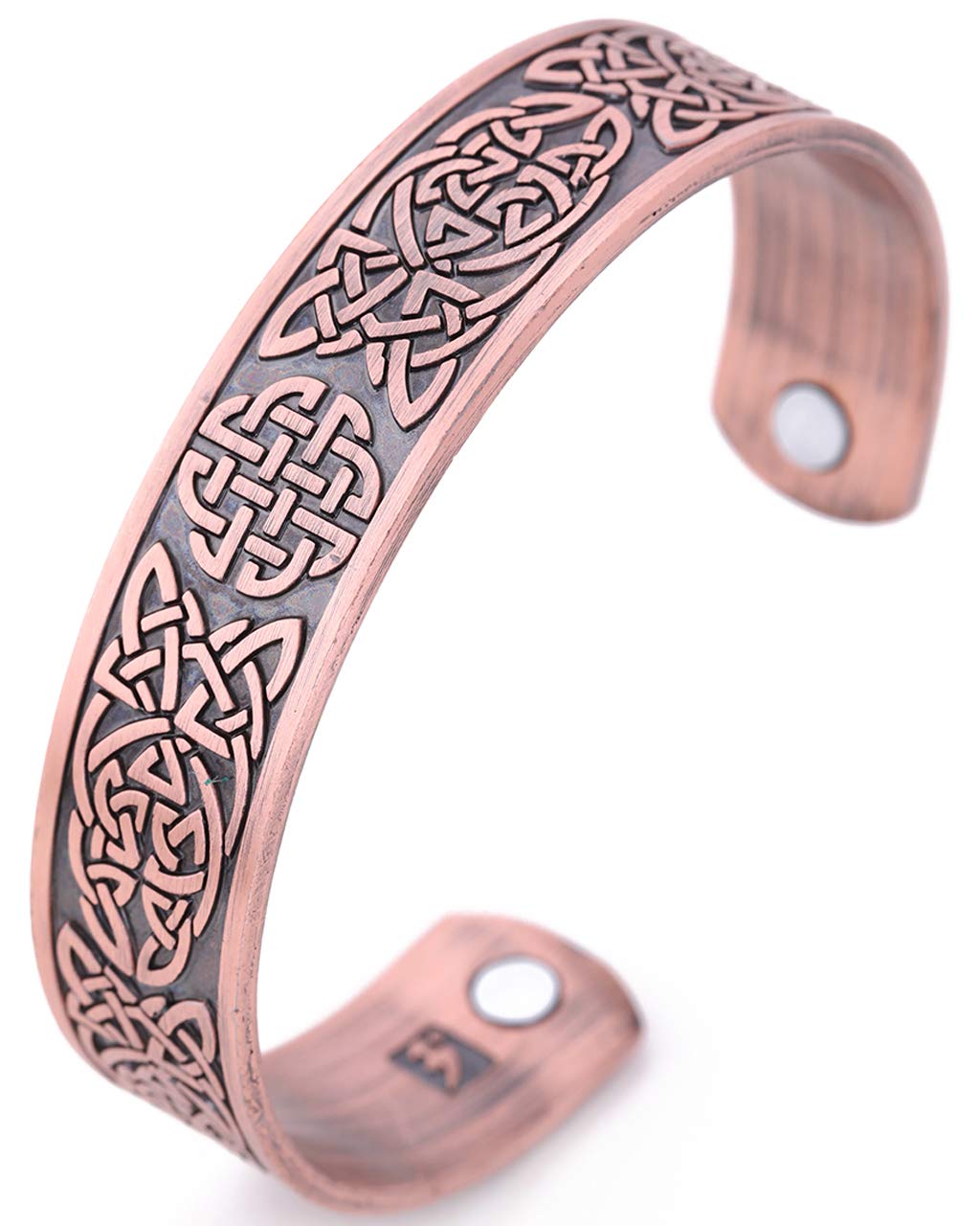 My Shape Classic Irish Celtic Knot Bracelet Antique Celtic Knot Cuff Bangle Irish Pattern Jewelry (Antique Copper)