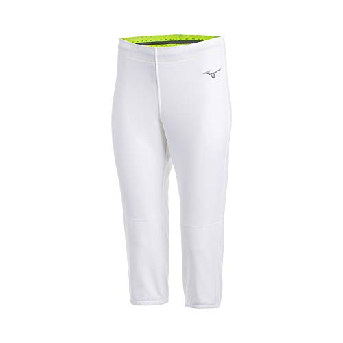 Mizuno Women's Stretch Unbelted Softball Pant, White, Medium