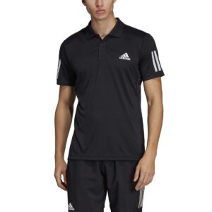 adidas mens 3-Stripes Club Polo Shirt Black/White X-Small