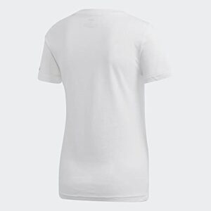 adidas Women's Essentials Brand Tee, White/Black, Medium