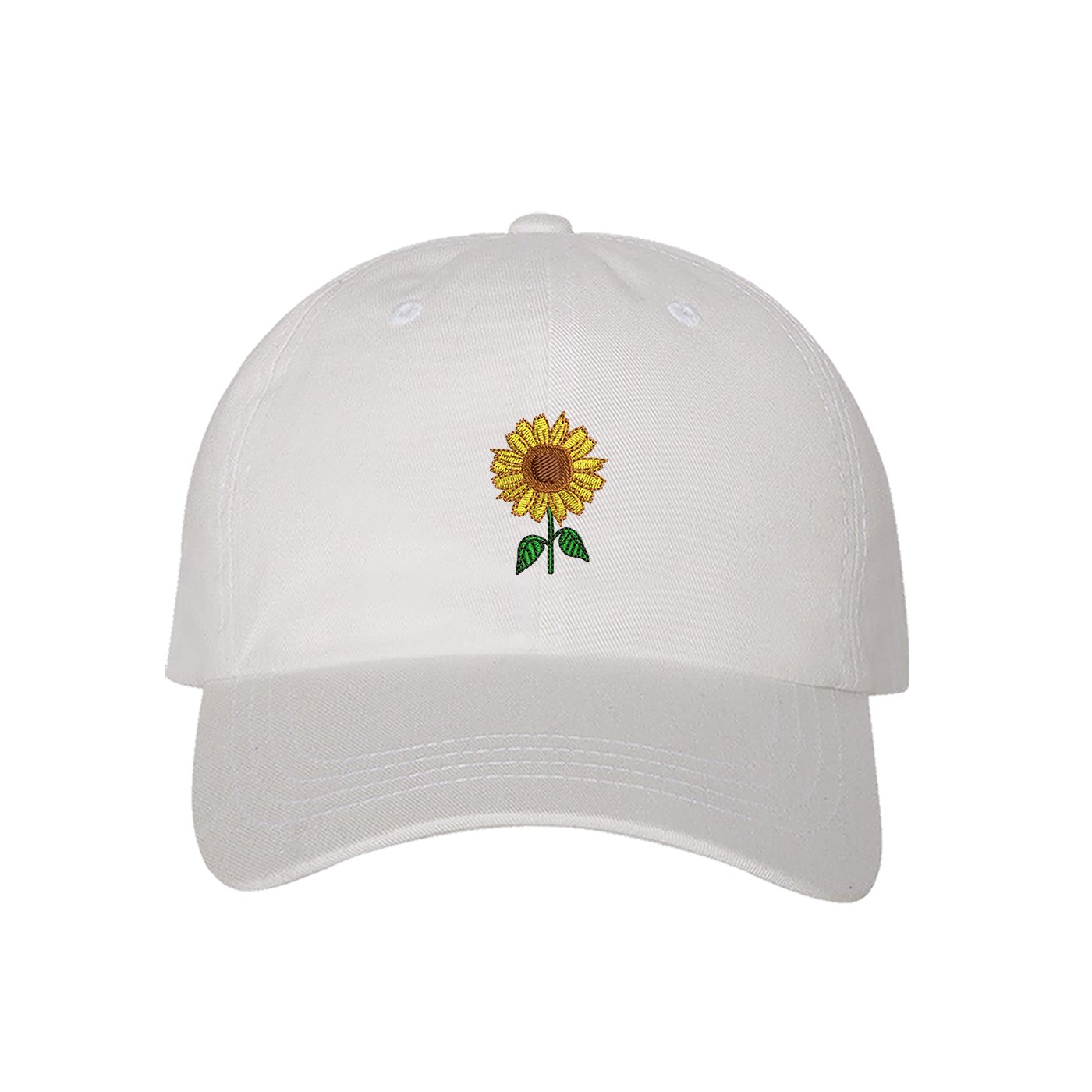 DSY Lifestyle Sunflower Dad Hat - White Baseball Hat - Unisex