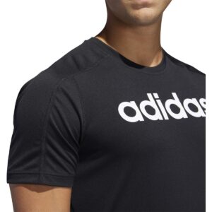 adidas Men's Designed 2 Move Linear Logo Tee, Black/White, Medium