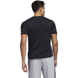 adidas Men's Designed 2 Move Linear Logo Tee, Black/White, Medium