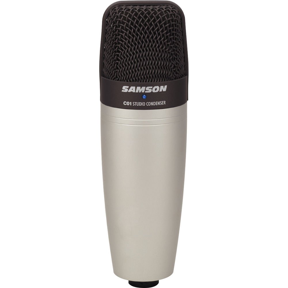 Samson C01 Large Diaphragm Condenser Microphone with Mic Stand, Pop Filter, and XLR Mic Cable Studio Recording Bundle