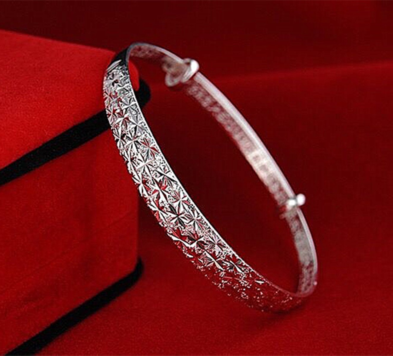 LSDMY Fashion 925 Silver Plated Jewelry Silver Bracelet Bangle For Women Gift (CD)