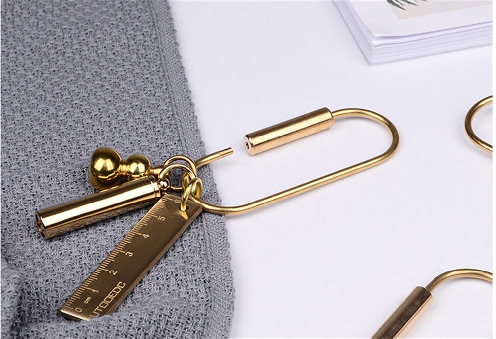 KUNSON Creative Design Brass Screw Lock Key Chain Ring, Beautiful Simple EDC Keychain Hanging Ring Practical Handicrafts