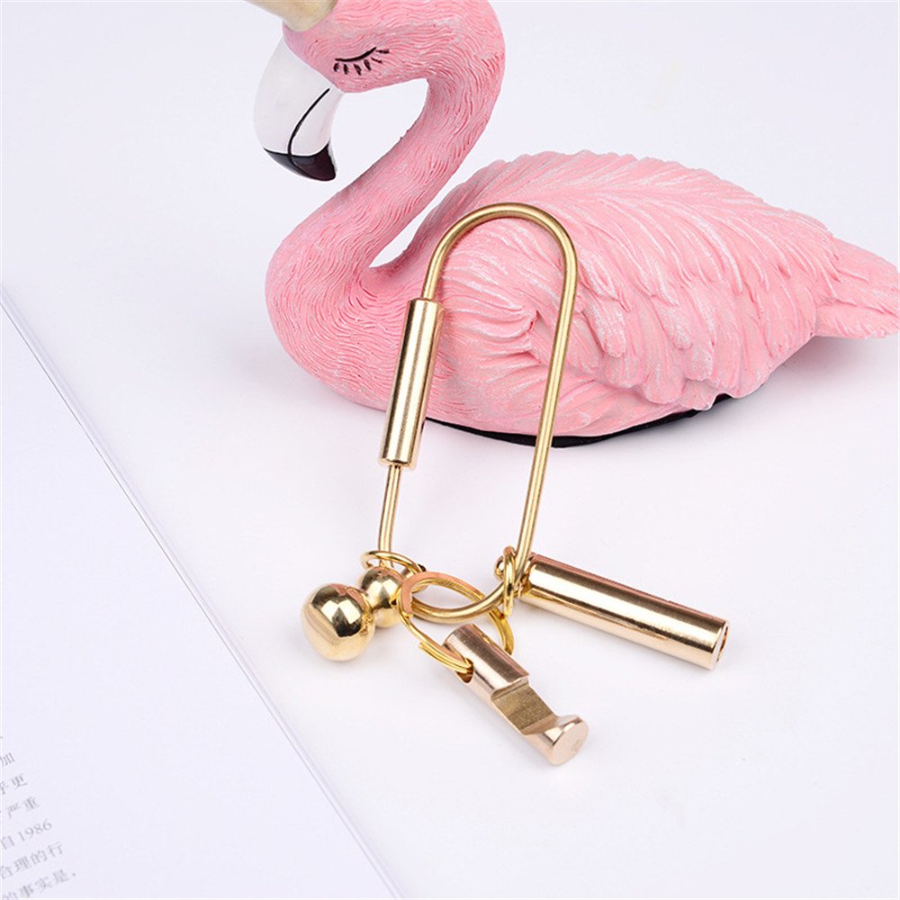 KUNSON Creative Design Brass Screw Lock Key Chain Ring, Beautiful Simple EDC Keychain Hanging Ring Practical Handicrafts