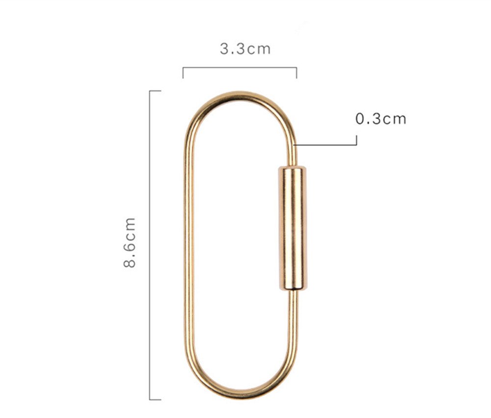 KUNSON Creative Design Brass Screw Lock Key Chain Ring, Beautiful Simple EDC Keychain Hanging Ring Practical Handicrafts