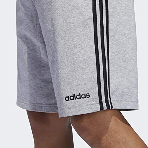 adidas Men's Essentials 3-stripes Single Jersey Shorts, Medium Grey Heather/Black, Medium