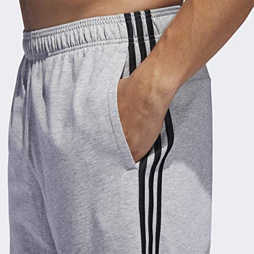 adidas Men's Essentials 3-stripes Single Jersey Shorts, Medium Grey Heather/Black, Medium