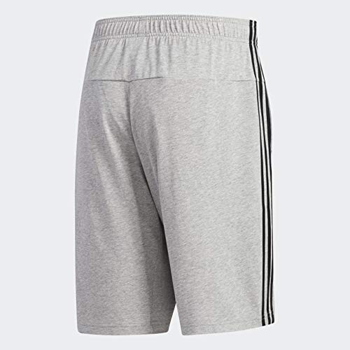 adidas Men's Essentials 3-stripes Single Jersey Shorts, Medium Grey Heather/Black, Medium