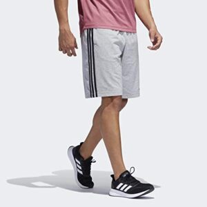 adidas Men's Essentials 3-stripes Single Jersey Shorts, Medium Grey Heather/Black, Medium