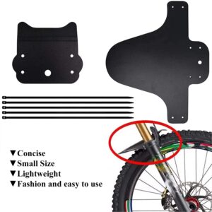 TEKCAM 2 PCS Mountain Bike Fender MTB Mudguard Front and Rear Bicycle Fender for Bicycle Mudguard, Adjustable MTB Mud Guard Fits 26"/ 27.5"/ 29" Size Mountain Bike and Fat Bike Wheel Sizes