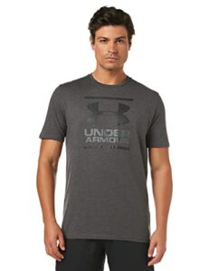 under armour men's global foundation short-sleeve t-shirt , charcoal medium heather (019)/black, large