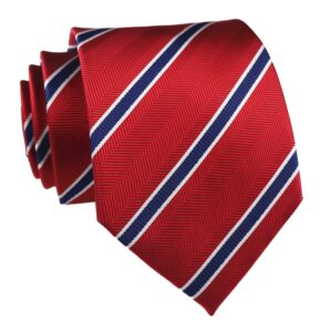 elfeves men repp red and blue slim ties narrow striped woven office matching uk neckties