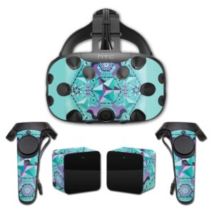 mightyskins skin compatible with htc vive full coverage - pastel hexagon | protective, durable, and unique vinyl decal wrap cover | easy to apply, remove, and change styles | made in the usa