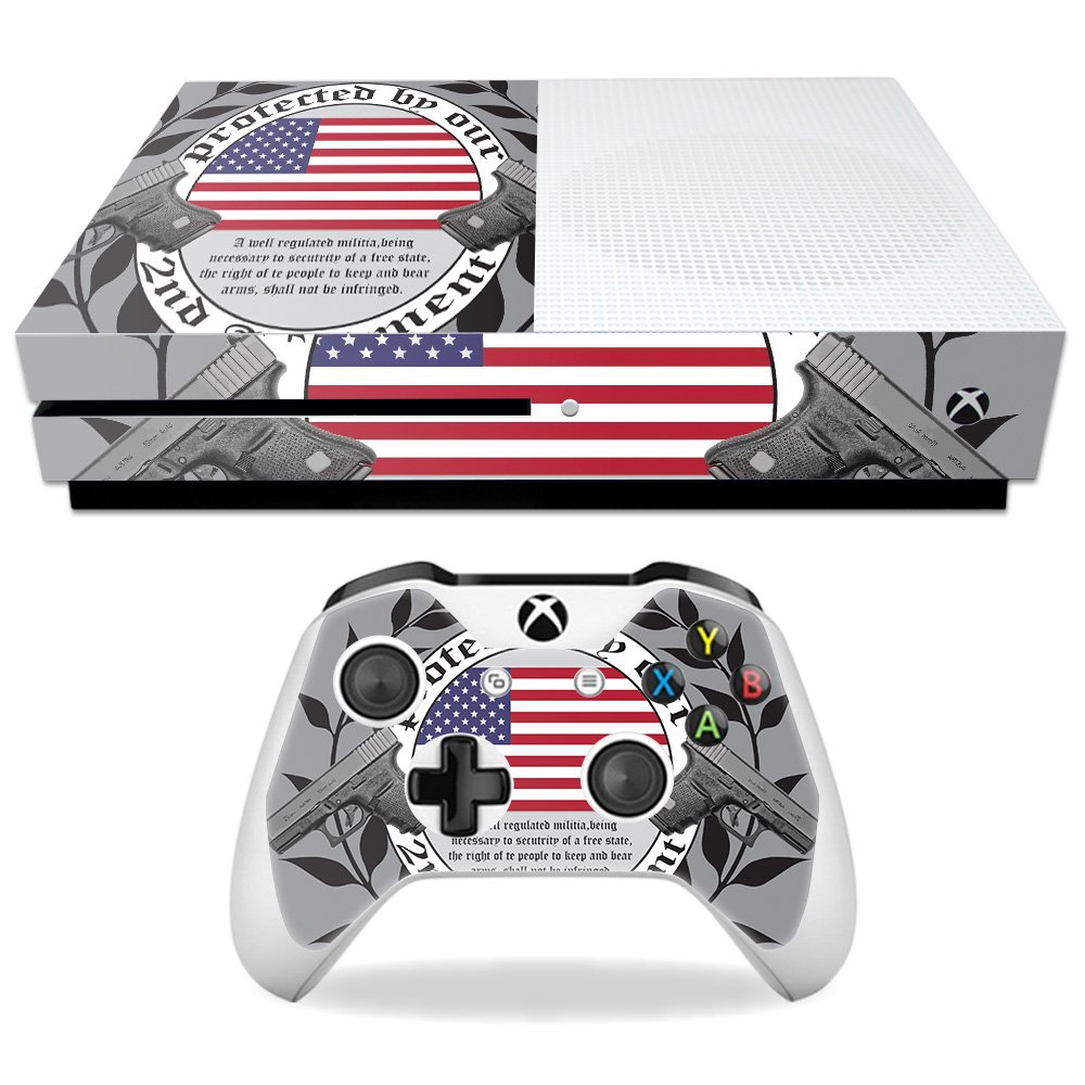 MightySkins Skin Compatible with Microsoft Xbox One S - 2nd Amendment | Protective, Durable, and Unique Vinyl Decal wrap Cover | Easy to Apply, Remove, and Change Styles | Made in The USA