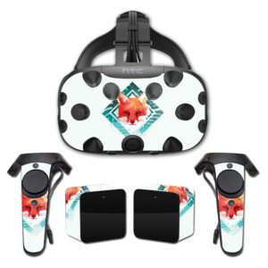 mightyskins skin compatible with htc vive full coverage - tropical fox | protective, durable, and unique vinyl decal wrap cover | easy to apply, remove, and change styles | made in the usa