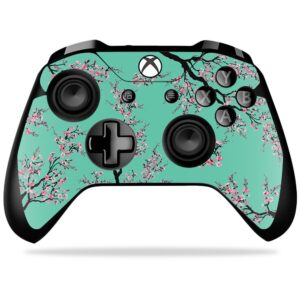 mightyskins skin compatible with microsoft xbox one x controller - cherry blossom tree | protective, durable, and unique vinyl wrap cover | easy to apply, remove, and change styles | made in the usa