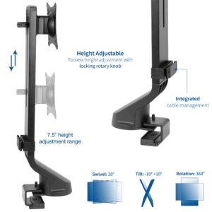 VIVO Adjustable Single Monitor Mount for Sit-Stand Workstation, Desk Converter, Monitor Arm Fits 1 Screen up to 32 inches, STAND-V001U