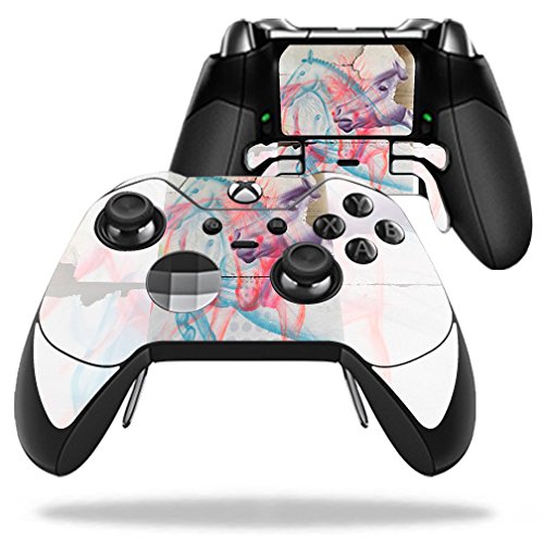 MightySkins Skin Compatible with Microsoft Xbox One Elite Controller - Damaged Horses | Protective, Durable, and Unique Vinyl wrap Cover | Easy to Apply, Remove, and Change Styles | Made in The USA