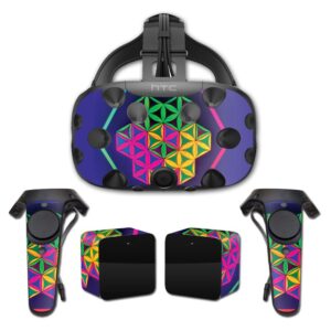 mightyskins skin compatible with htc vive full coverage - shapes within | protective, durable, and unique vinyl decal wrap cover | easy to apply, remove, and change styles | made in the usa