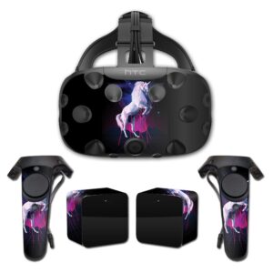 mightyskins skin compatible with htc vive full coverage - unicorn rave | protective, durable, and unique vinyl decal wrap cover | easy to apply, remove, and change styles | made in the usa