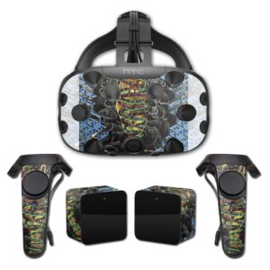 mightyskins skin compatible with htc vive full coverage - panther swirl | protective, durable, and unique vinyl decal wrap cover | easy to apply, remove, and change styles | made in the usa