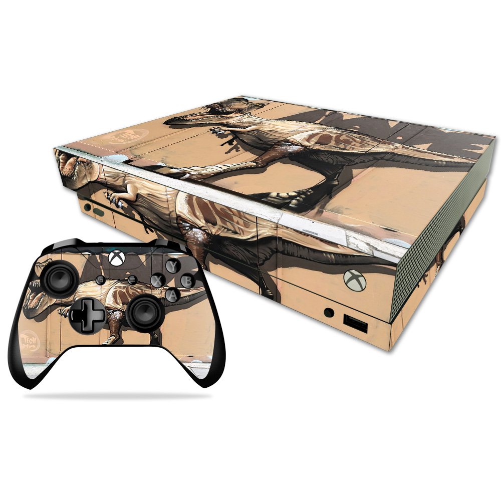 MightySkins Skin Compatible with Microsoft Xbox One X - Street Dino | Protective, Durable, and Unique Vinyl Decal wrap Cover | Easy to Apply, Remove, and Change Styles | Made in The USA