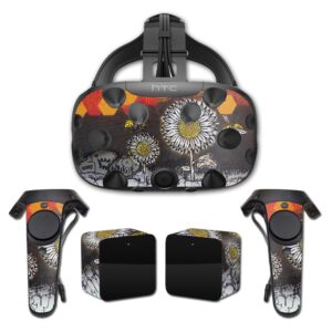 mightyskins skin compatible with htc vive full coverage - urban pollination | protective, durable, and unique vinyl decal wrap cover | easy to apply, remove, and change styles | made in the usa