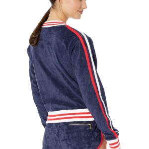 Champion Women's Terry Cloth Warm-Up Jacket, Imperial Indigo C LGO Jacquard, XS