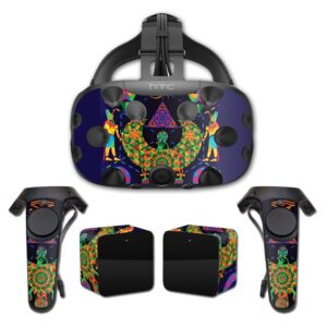 mightyskins skin compatible with htc vive full coverage - egyptian geometry | protective, durable, and unique vinyl decal wrap cover | easy to apply, remove, and change styles | made in the usa